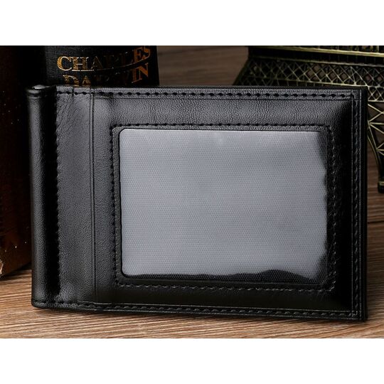 Затиск, гаманець чорний П0231