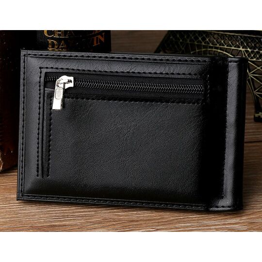 Затиск, гаманець чорний П0231