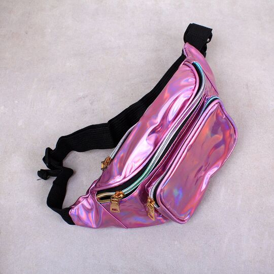 Женская поясная сумка, бананка, розовая П3295