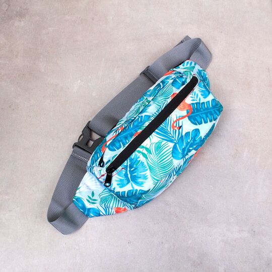 Сумка поясна, бананка, фламінго П3300