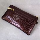 Женский кошелек лакированный, коричневый П3353