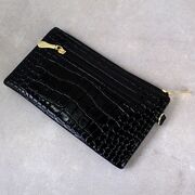 Жіночий гаманець лакований, чорний П3355