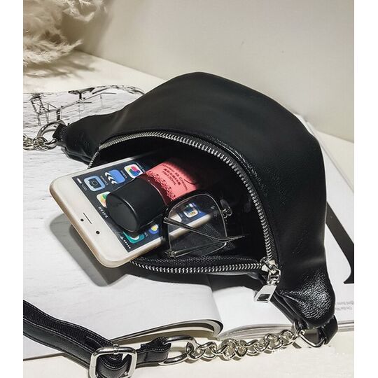 Жіноча сумка, бананка "FUNMARDI", чорна П3365