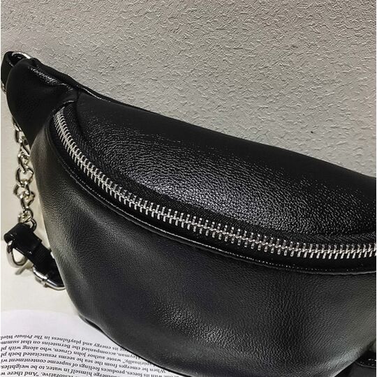 Жіноча сумка, бананка "FUNMARDI", чорна П3365