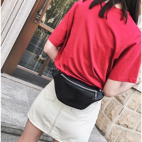 Жіноча сумка, бананка "FUNMARDI", чорна П3365