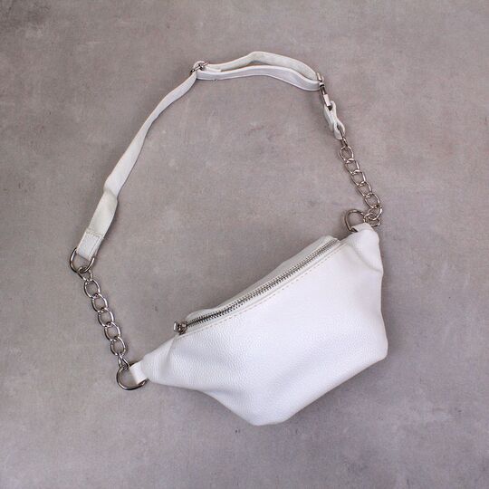 Жіноча сумка, бананка "FUNMARDI", біла П3366