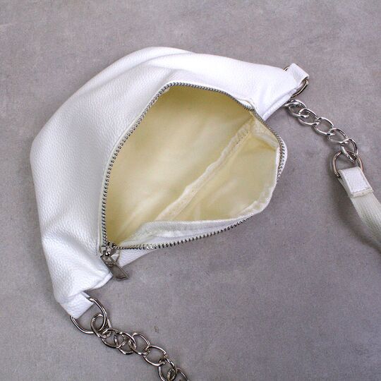 Жіноча сумка, бананка "FUNMARDI", біла П3366