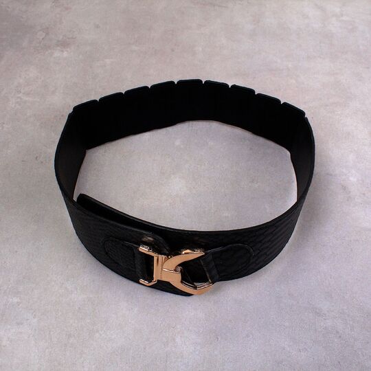 Широкий женский ремень, черный П3397