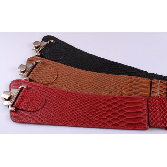 Широкий женский ремень, красный П3398