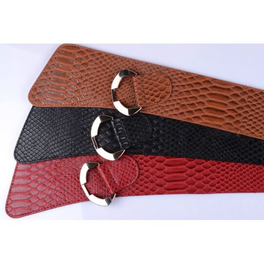 Широкий женский ремень, красный П3398