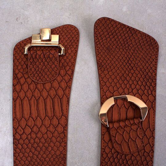 Широкий женский ремень, коричневый П3399