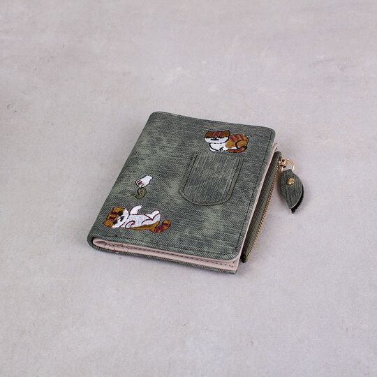 Жіночий гаманець "Cute Cat", зелений П3728