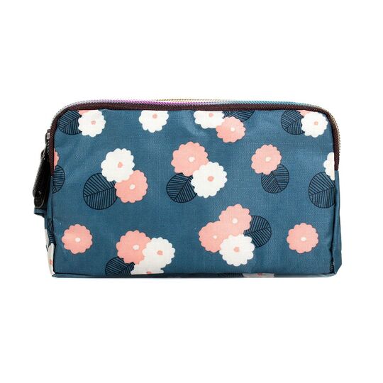 Жіночий гаманець "Квіти", блакитний П3729