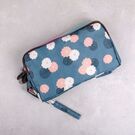 Жіночий гаманець "Квіти", блакитний П3729