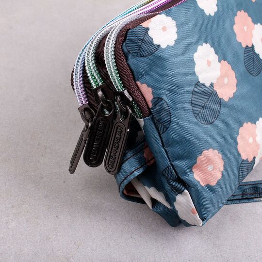 Жіночий гаманець "Квіти", блакитний П3729