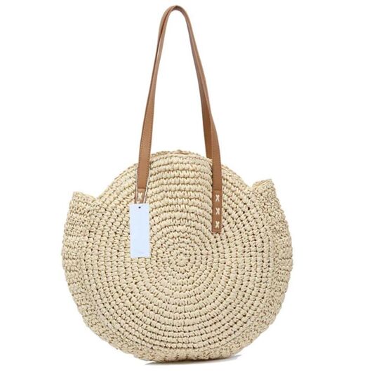 Женская соломенная сумка-шопер, П3735