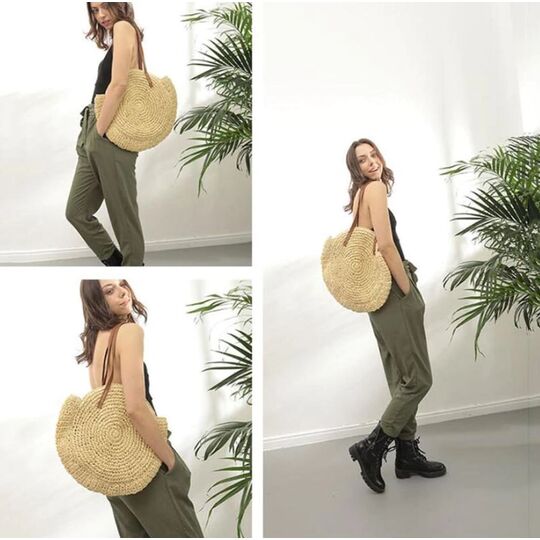 Жіноча солом'яна сумка-шопер, П3737