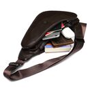 Чоловіча сумка з шкіри, коричнева П3749