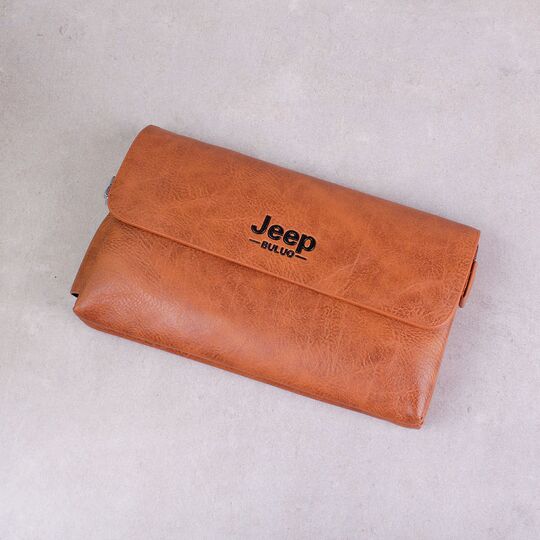 Барсетка мужская " JEEP BULUO", коричневая П3761