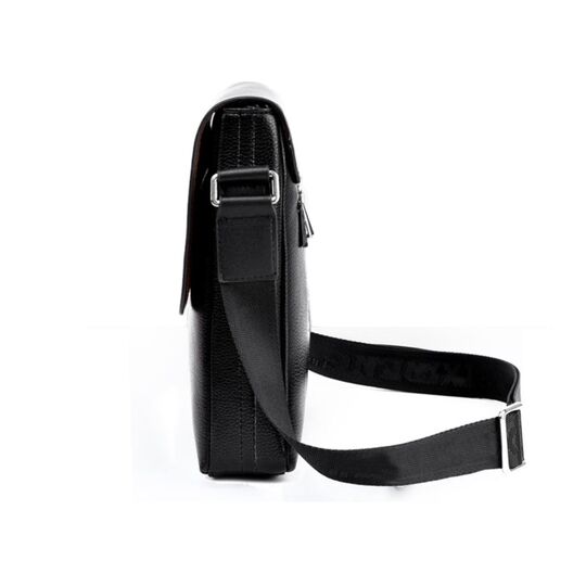 Мужская сумка "VORMOR", черная, с кошельком, П3792