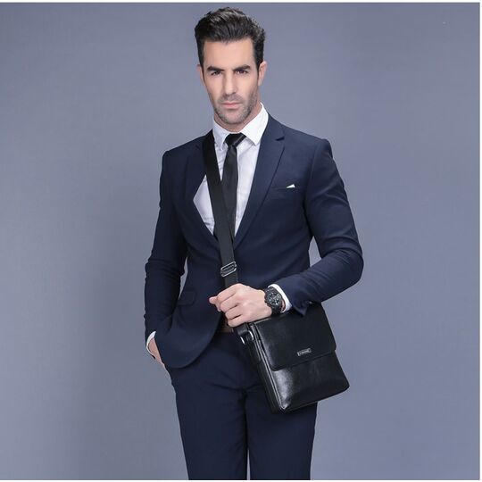 Мужская сумка "VORMOR", черная, с кошельком, П3792