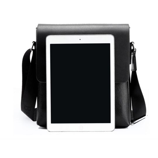 Мужская сумка "VORMOR", черная, с кошельком, П3792