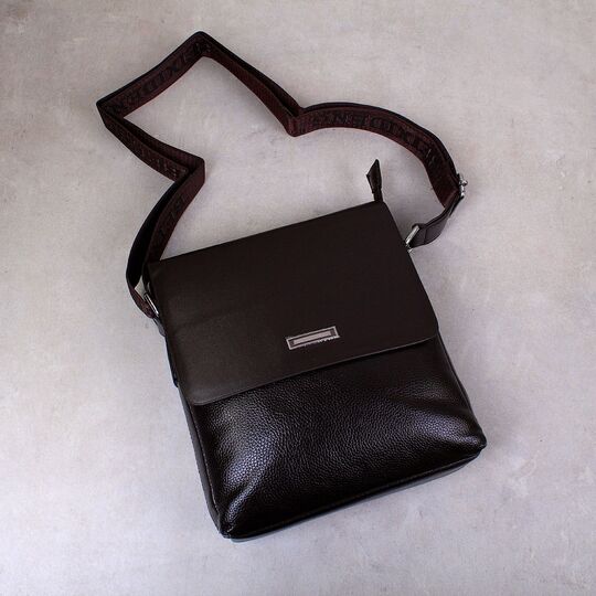 Мужская сумка "VORMOR", коричневая, с кошельком, П3793