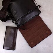 Мужская сумка "VORMOR", коричневая, с кошельком, П3793