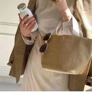 Женская соломенная сумка-шопер, П3810