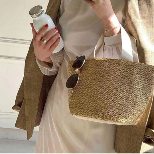 Женская соломенная сумка-шопер, П3810