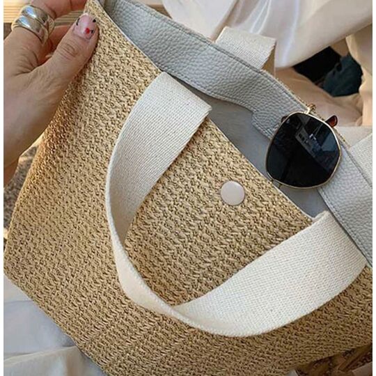 Женская соломенная сумка-шопер, П3810