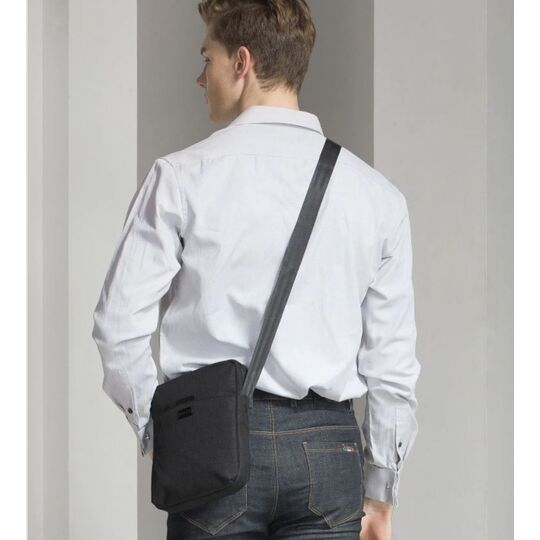 Мужская сумка на плечо "TINYAT", серая П3827