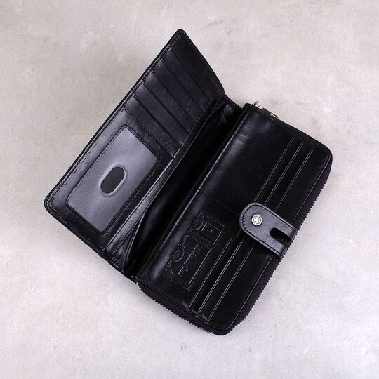 Мужской кошелек KAVIS, черный П3844