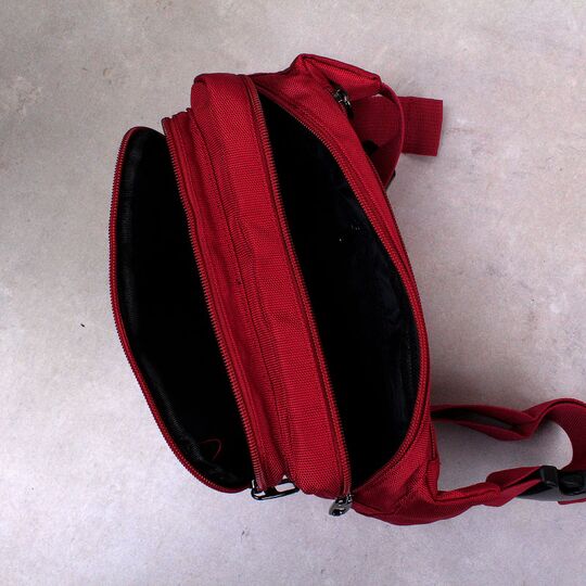 Мужская сумка на пояс, красная П3859