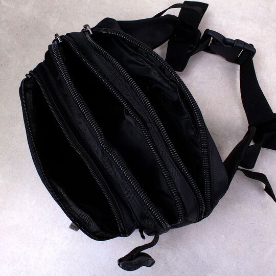 Мужская сумка на пояс, черная П3860