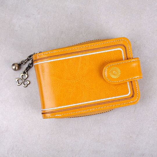 Візитниця з шкіри, жовта П3894