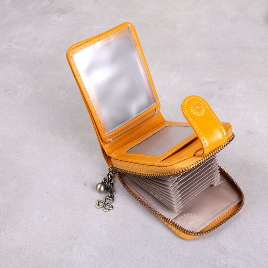 Візитниця з шкіри, жовта П3894