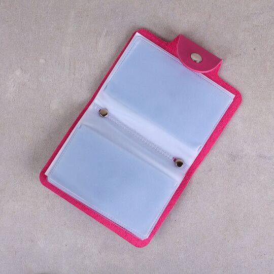 Визитница, розовая П0262