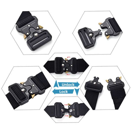 Мужской армейский ремень, черный П3902