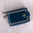 Визитница из кожи, синяя П3915