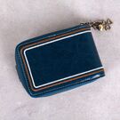 Визитница из кожи, синяя П3915