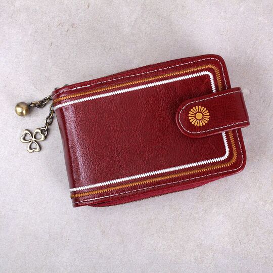 Візитниця з шкіри, червона П3917