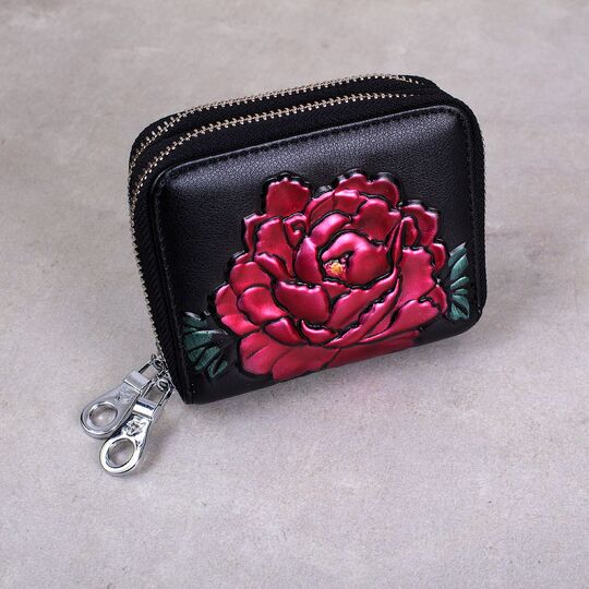 Женский кошелек, черный П3921