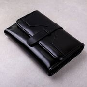 Жіночий гаманець зі шкіри, чорний П3923