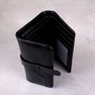 Женский кошелек из кожи, черный П3923