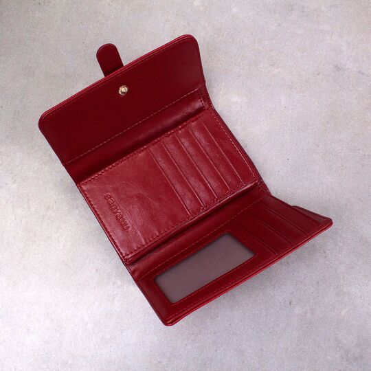Жіночий гаманець зі шкіри, червоний П3924