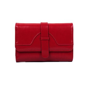 Жіночий гаманець зі шкіри, червоний П3924