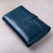 Жіночий гаманець зі шкіри, синій П3925