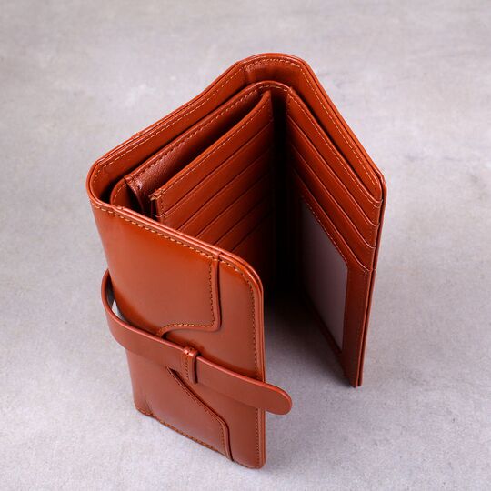 Жіночий гаманець зі шкіри, коричневий П3926