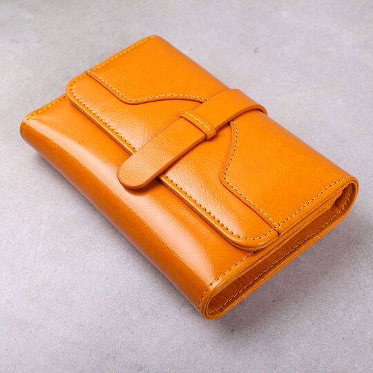 Женский кошелек из кожи, желтый П3927